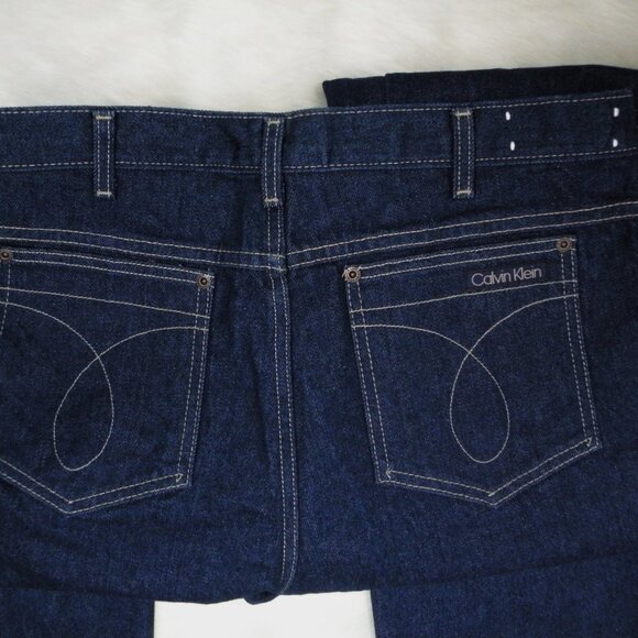 Vintage 1980's Calvin Klein Dark Blue High Rise Jeans Size 34 Made in USA - Picture 4 of 8